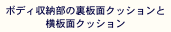 ボディ収納部の裏板面クッションと横板面クッション